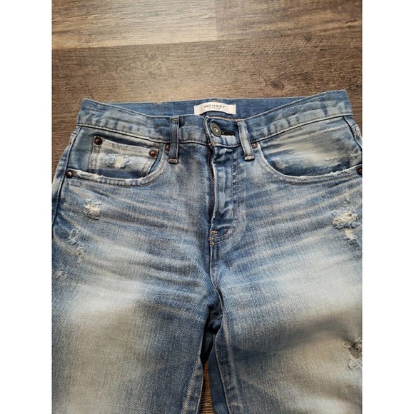 Moussy Vintage Lenwood Skinny Jean In Light Blue Distressed Cropped Sz 25 (b - Picture 7 of 9